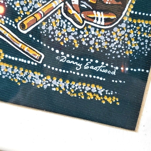 90s Australian Authentic Aboriginal Canvas Art Corroboree Danny Eastwood Framed - Picture 9 of 17